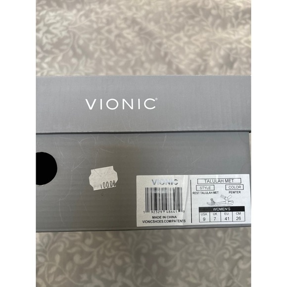 Vionic Rest Talulah Met Pewter Metallic Leather Strappy Orthotic Sandals 9 - Picture 7 of 7